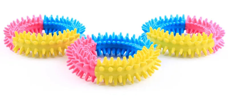 "Cute Rubber Dog Chew Toy - Bite Resistant Non-Toxic Interactive Toy for Small Dogs and Puppies"