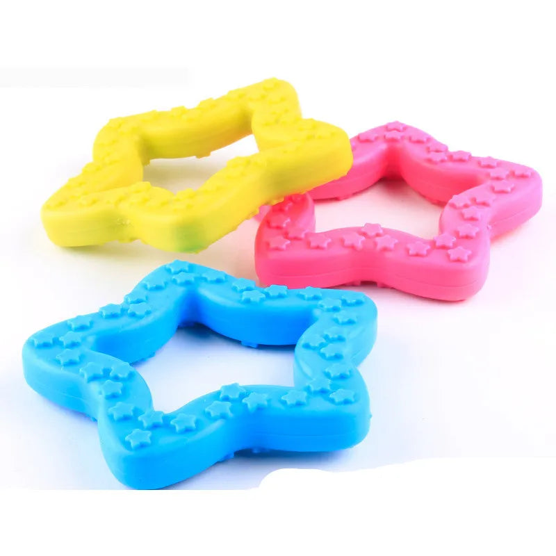 "Cute Rubber Dog Chew Toy - Bite Resistant Non-Toxic Interactive Toy for Small Dogs and Puppies"