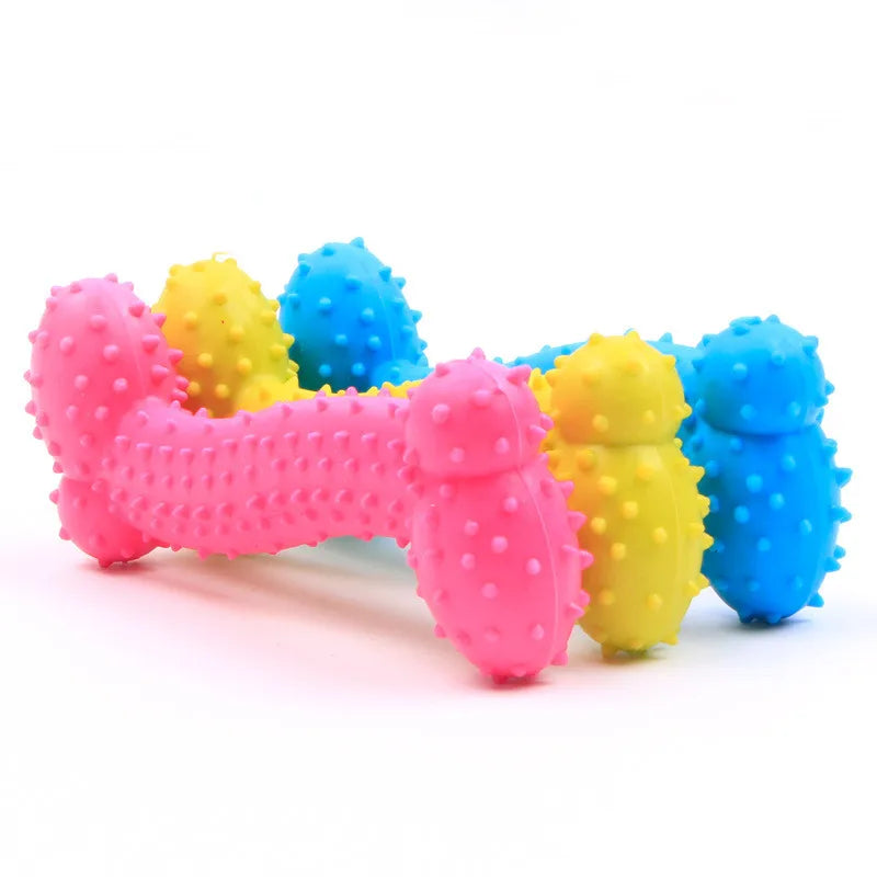 "Cute Rubber Dog Chew Toy - Bite Resistant Non-Toxic Interactive Toy for Small Dogs and Puppies"