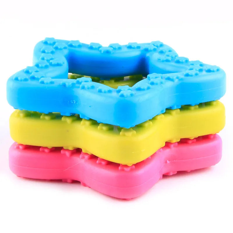 "Cute Rubber Dog Chew Toy - Bite Resistant Non-Toxic Interactive Toy for Small Dogs and Puppies"