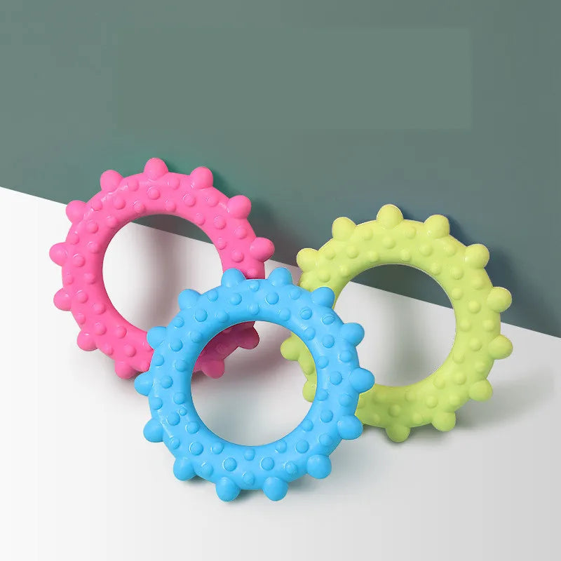 "Cute Rubber Dog Chew Toy - Bite Resistant Non-Toxic Interactive Toy for Small Dogs and Puppies"