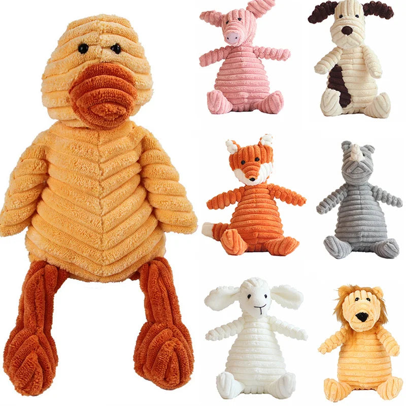"Corduroy Squeaky Dog Chew Toy - Bite Resistant Puppy Toy for Small to Medium Dogs"