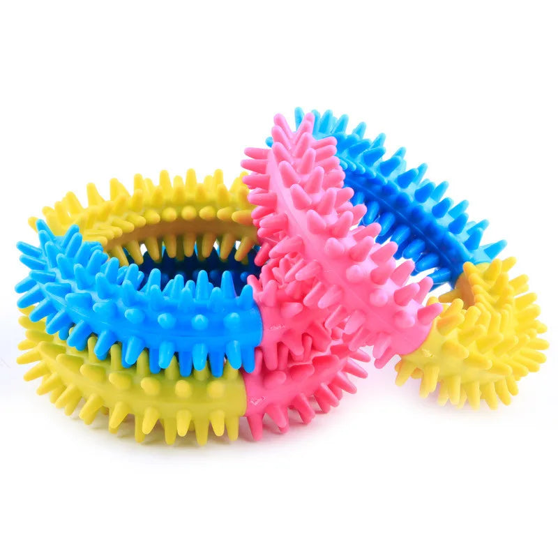 "Cute Rubber Dog Chew Toy - Bite Resistant Non-Toxic Interactive Toy for Small Dogs and Puppies"