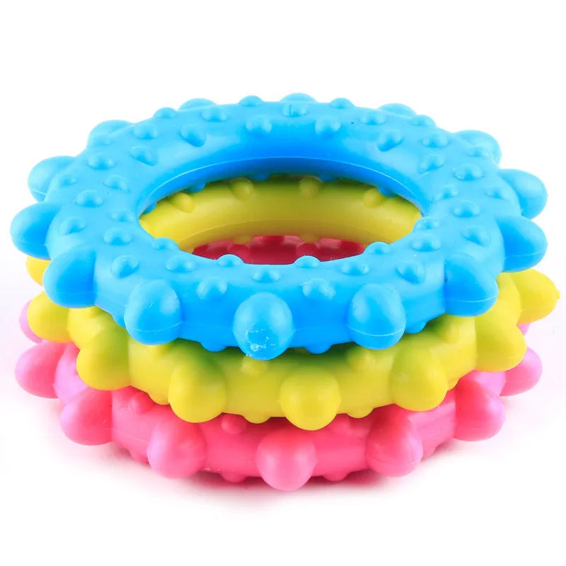 "Cute Rubber Dog Chew Toy - Bite Resistant Non-Toxic Interactive Toy for Small Dogs and Puppies"
