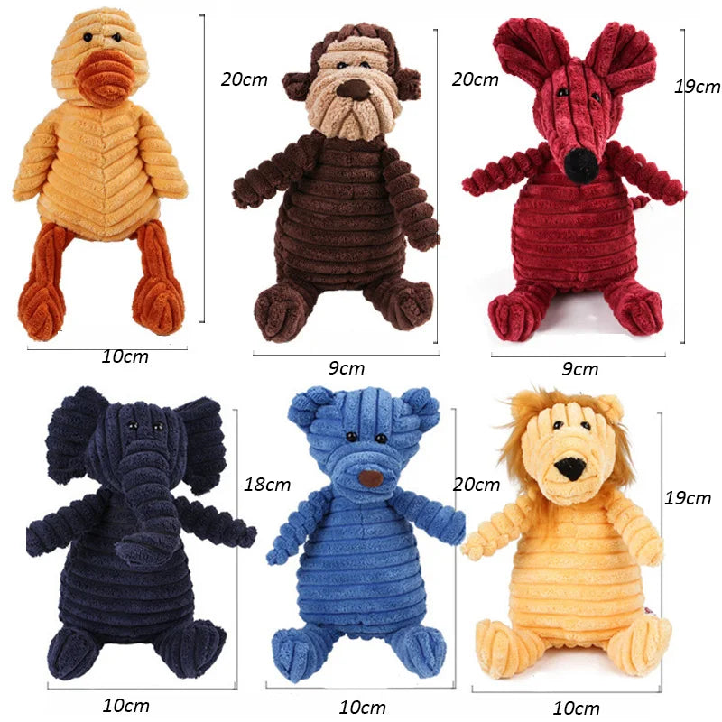 "Corduroy Squeaky Dog Chew Toy - Bite Resistant Puppy Toy for Small to Medium Dogs"
