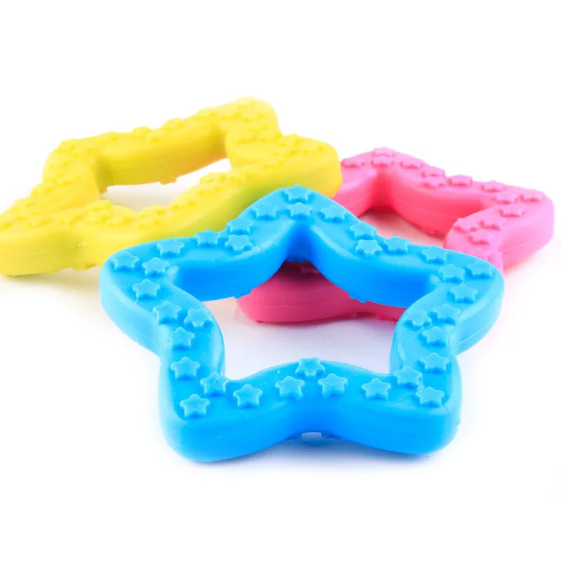 "Cute Rubber Dog Chew Toy - Bite Resistant Non-Toxic Interactive Toy for Small Dogs and Puppies"