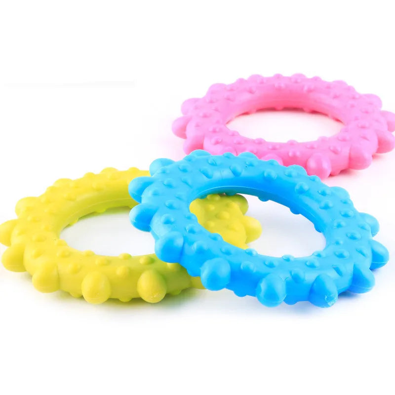 "Cute Rubber Dog Chew Toy - Bite Resistant Non-Toxic Interactive Toy for Small Dogs and Puppies"