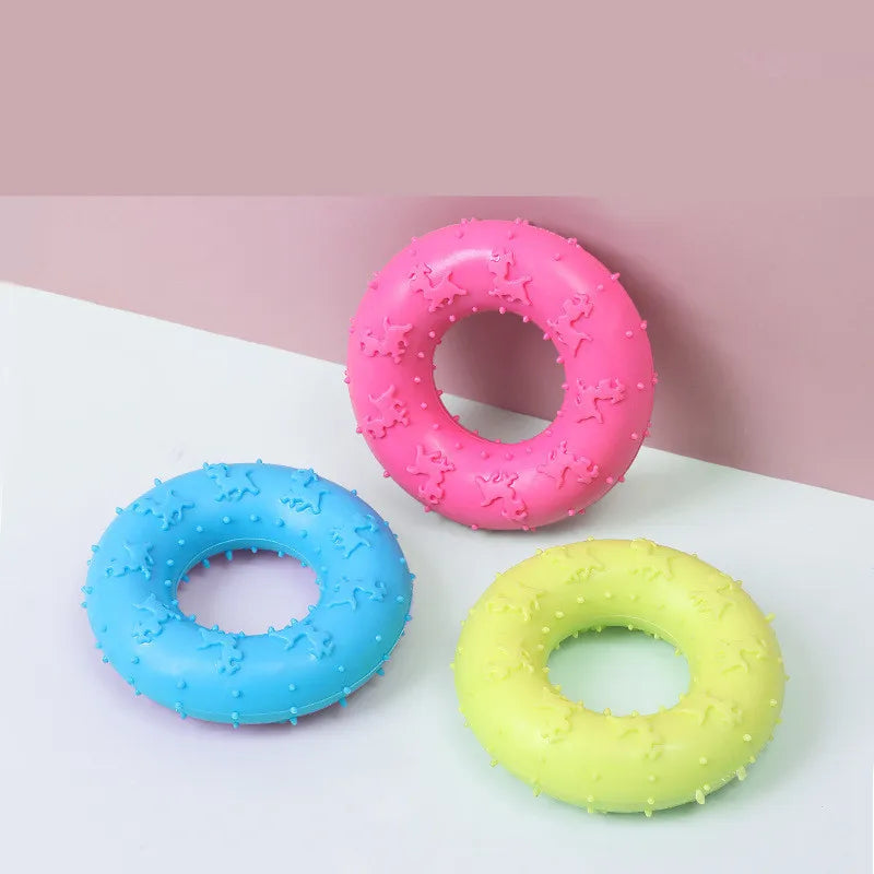 "Cute Rubber Dog Chew Toy - Bite Resistant Non-Toxic Interactive Toy for Small Dogs and Puppies"