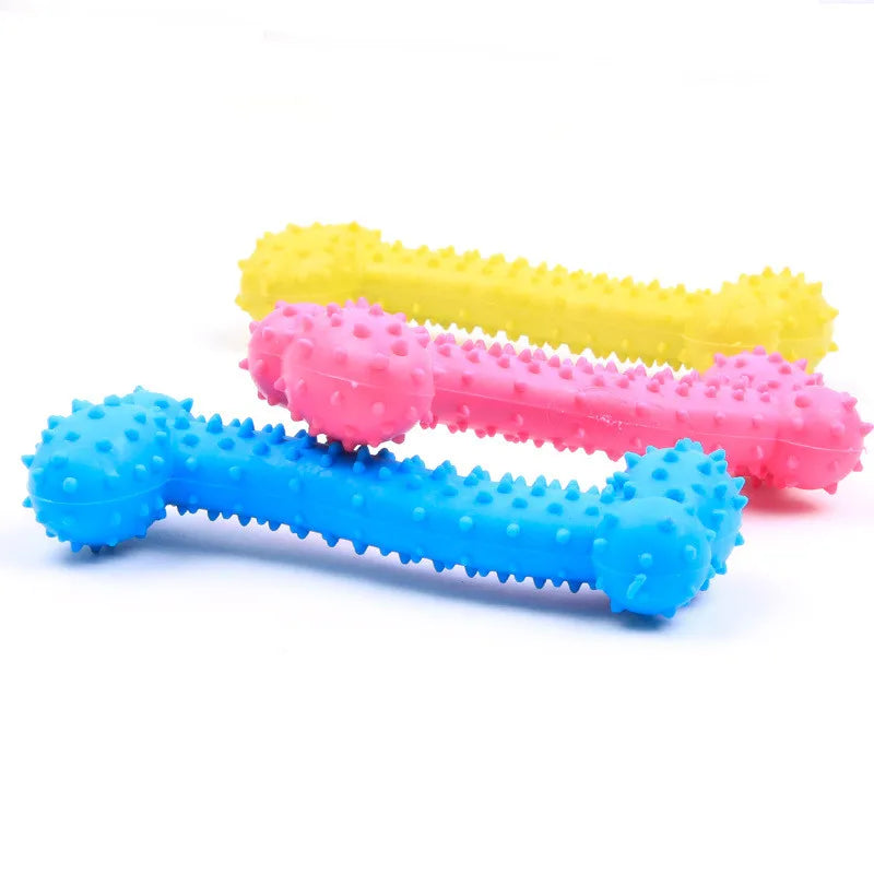 "Cute Rubber Dog Chew Toy - Bite Resistant Non-Toxic Interactive Toy for Small Dogs and Puppies"