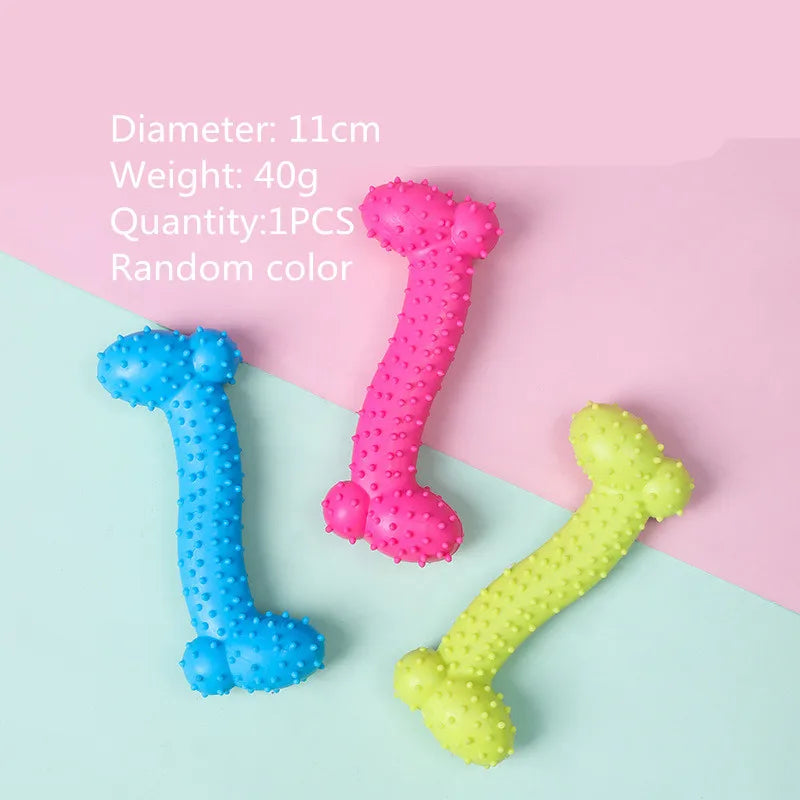 "Cute Rubber Dog Chew Toy - Bite Resistant Non-Toxic Interactive Toy for Small Dogs and Puppies"