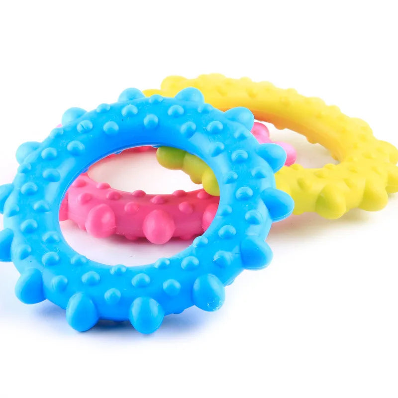 "Cute Rubber Dog Chew Toy - Bite Resistant Non-Toxic Interactive Toy for Small Dogs and Puppies"