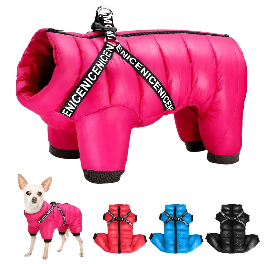 Winter Dog Clothes with Built-in Harness