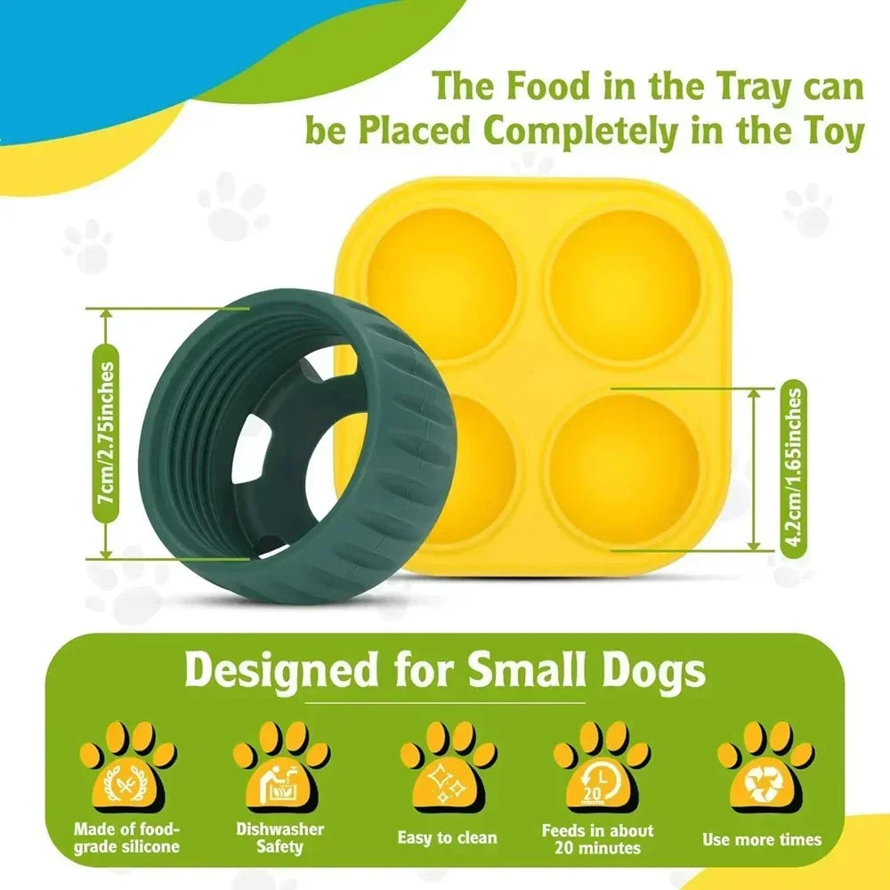 "Silicone Dog Treat Mold Tray - Reusable Pupsicle Maker for Frozen Treats and Interactive Boredom Relief"