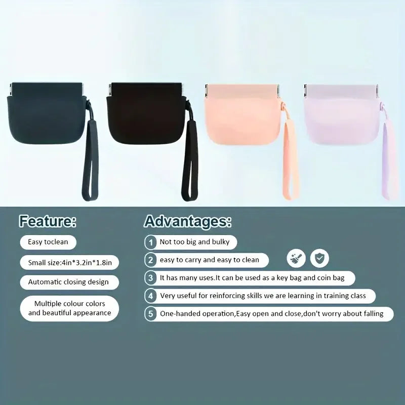 "Portable Silicone Dog Treat Bag - Training Pouch for Snacks and Rewards During Walks"