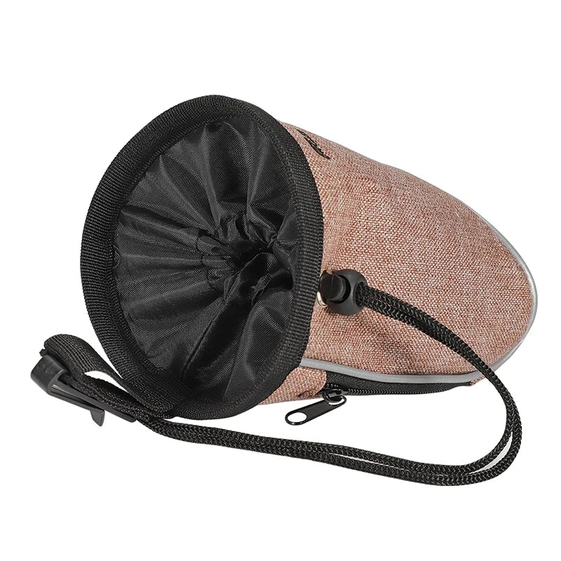 "Dog Training Treat Pouch with Poop Bag Dispenser - Multi-Pocket Bag for Treats, Toys, and Kibble"