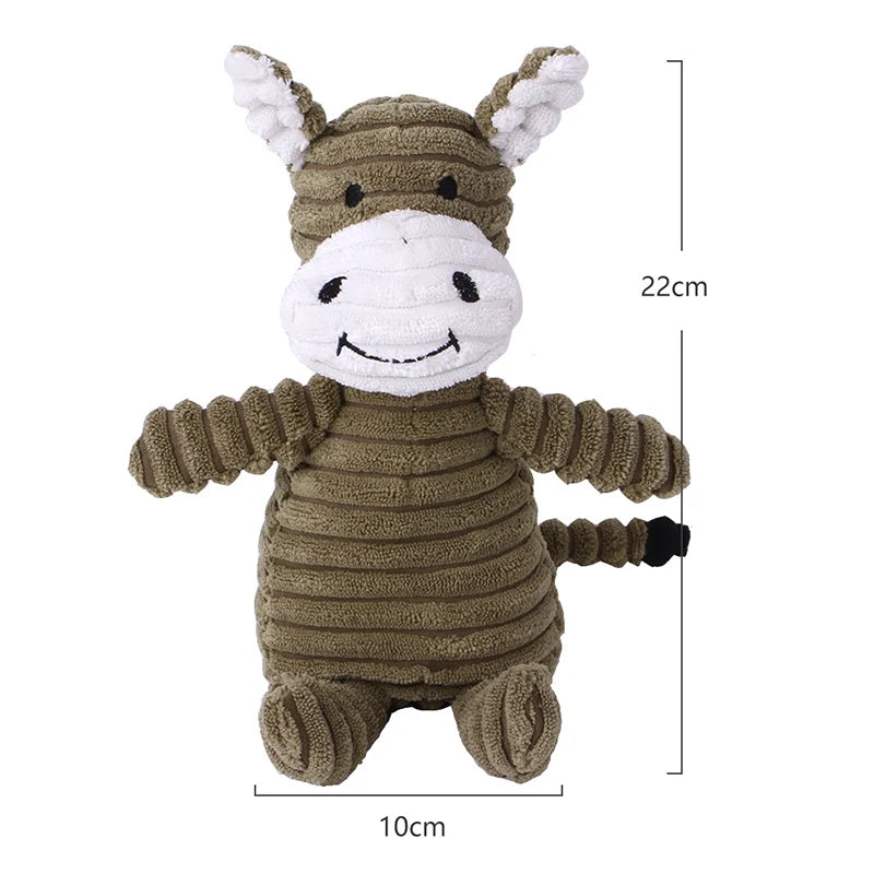 "Corduroy Squeaky Dog Chew Toy - Bite Resistant Puppy Toy for Small to Medium Dogs"