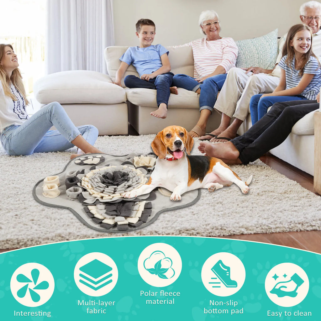 "Dog Snuffle Mat - Interactive Feeding Toy for Natural Foraging and Stress Relief Training"