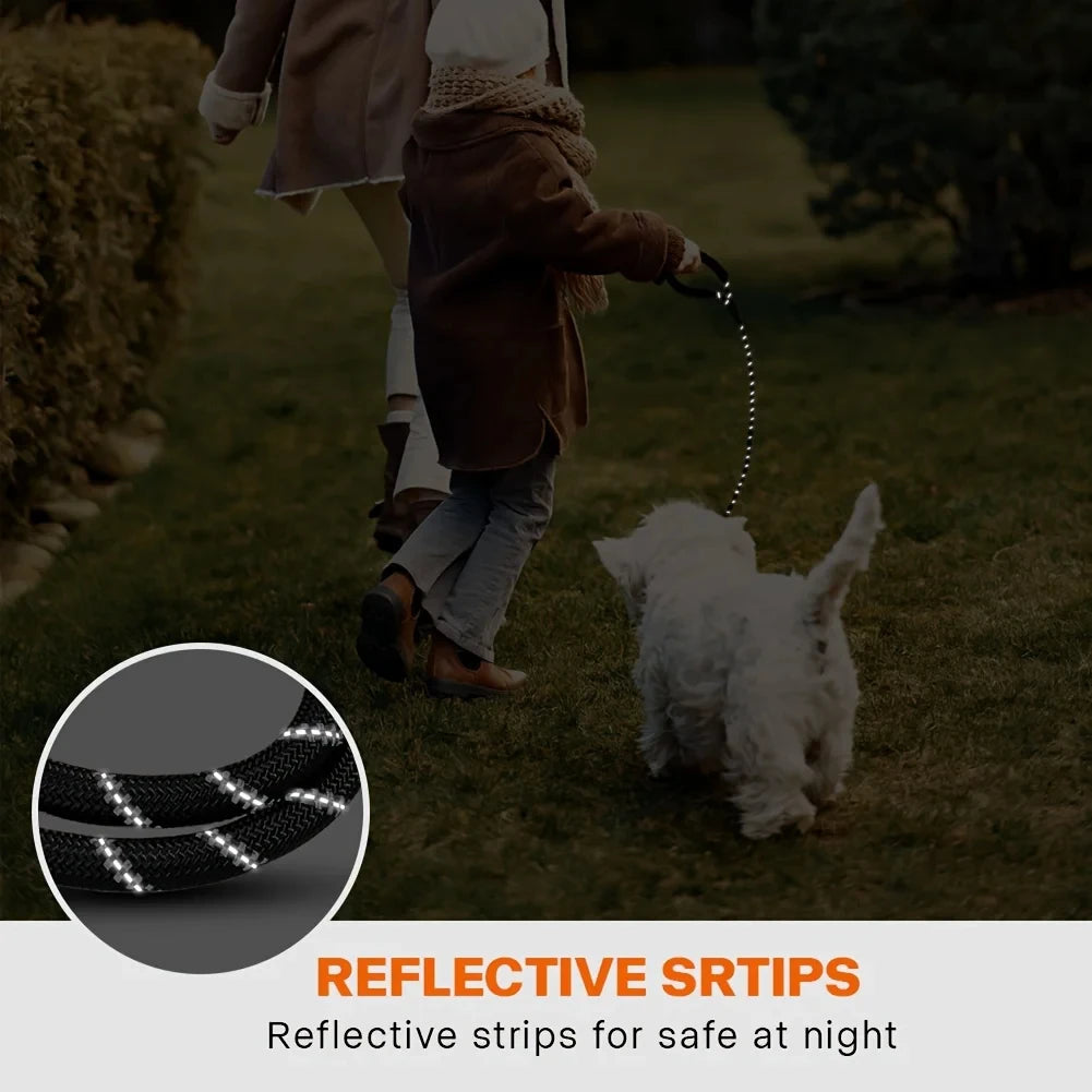 Reflective Dog Leash With Comfortable Padded Handle - Double Heavy Duty Traction Rope For Strong Dogs - Enhance Safety And Contr