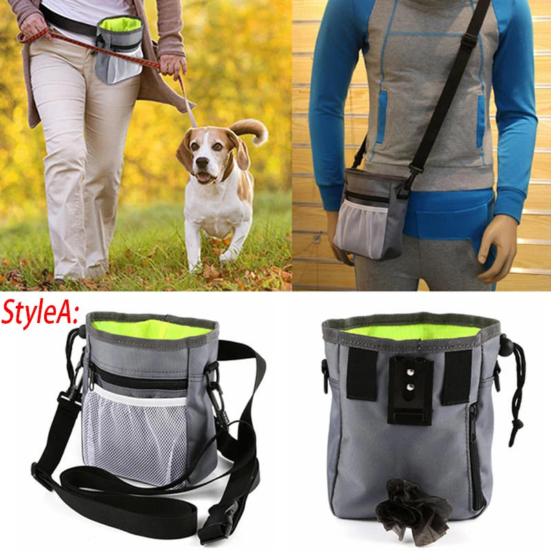 "Pet Training Treat Pouch - Multifunctional Crossbody Waist Bag for Dog Walking and Training"