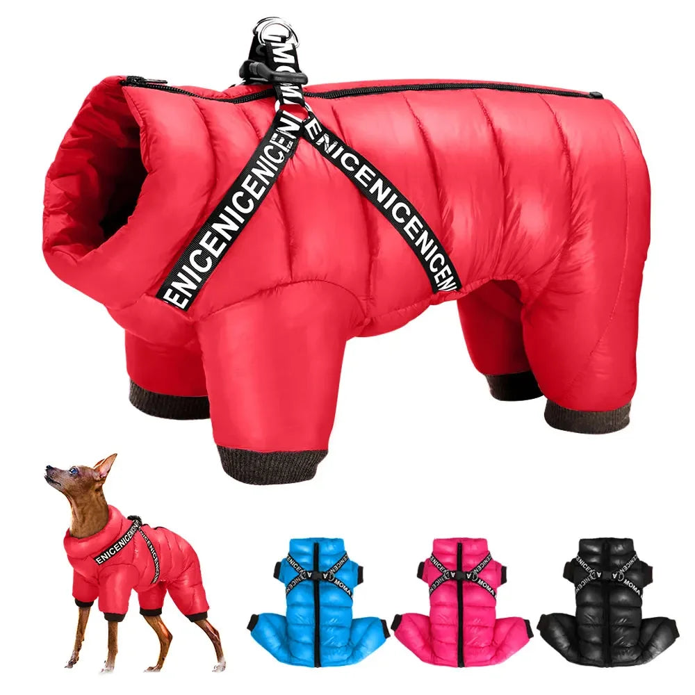 Winter Dog Clothes with Built-in Harness