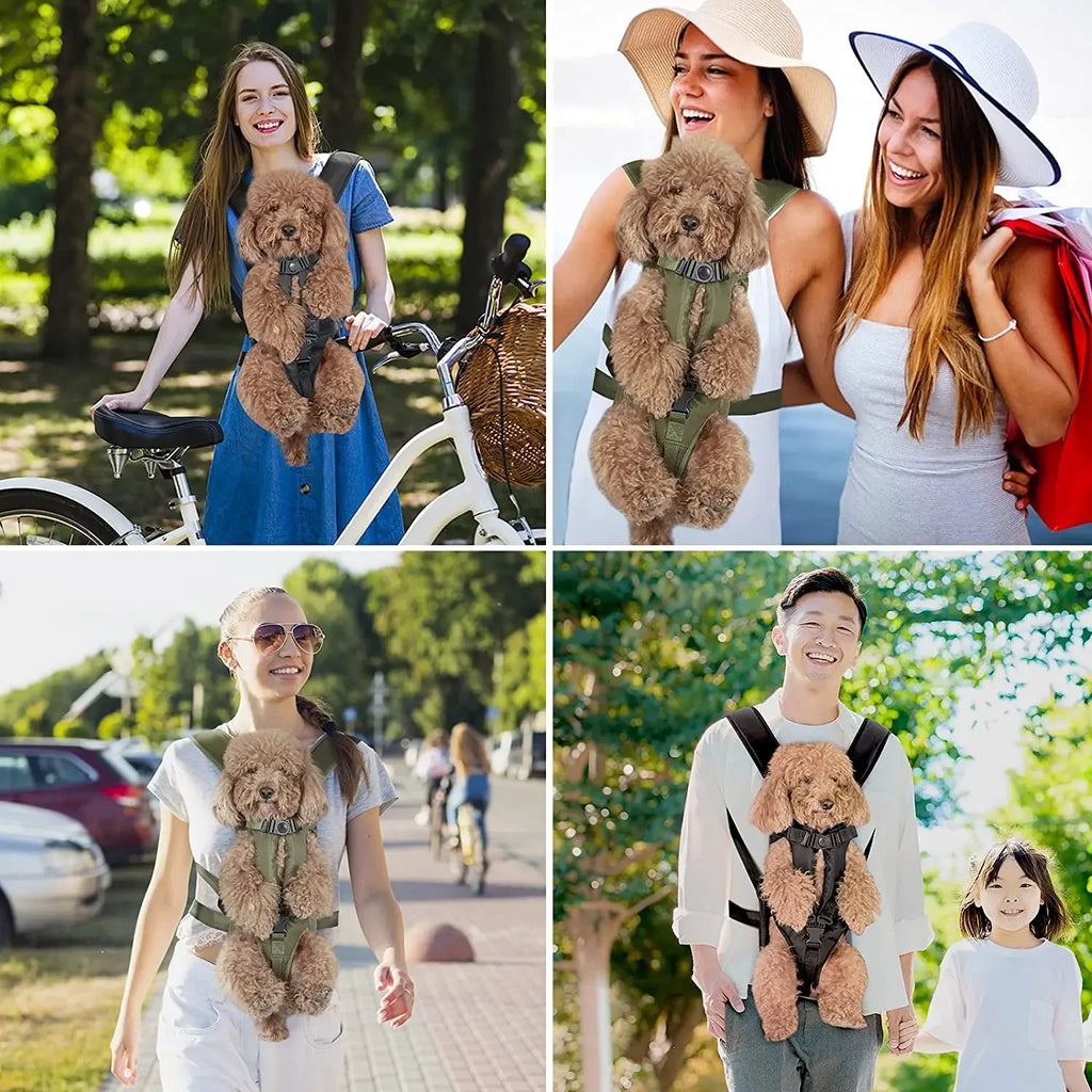 "Front-Facing Pet Carrier Backpack - Travel Bag for Small to Medium Dogs and Cats"