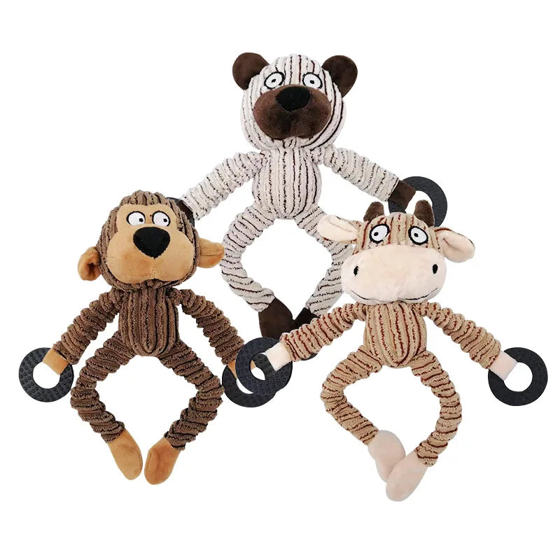 "Donkey Plush Dog Toy - Durable Squeaky Stuffed Toy for Large Dogs and Aggressive Chewers"