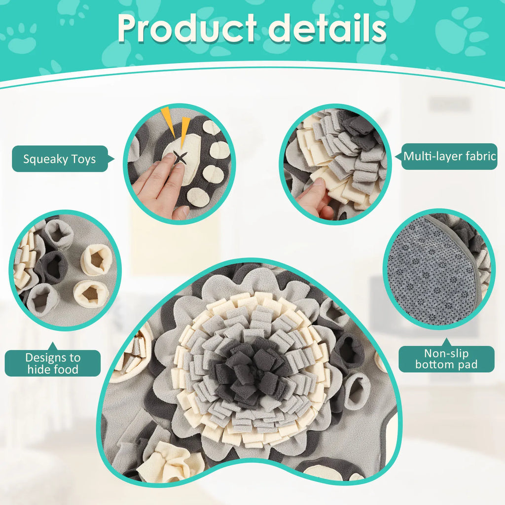 "Dog Snuffle Mat - Interactive Feeding Toy for Natural Foraging and Stress Relief Training"
