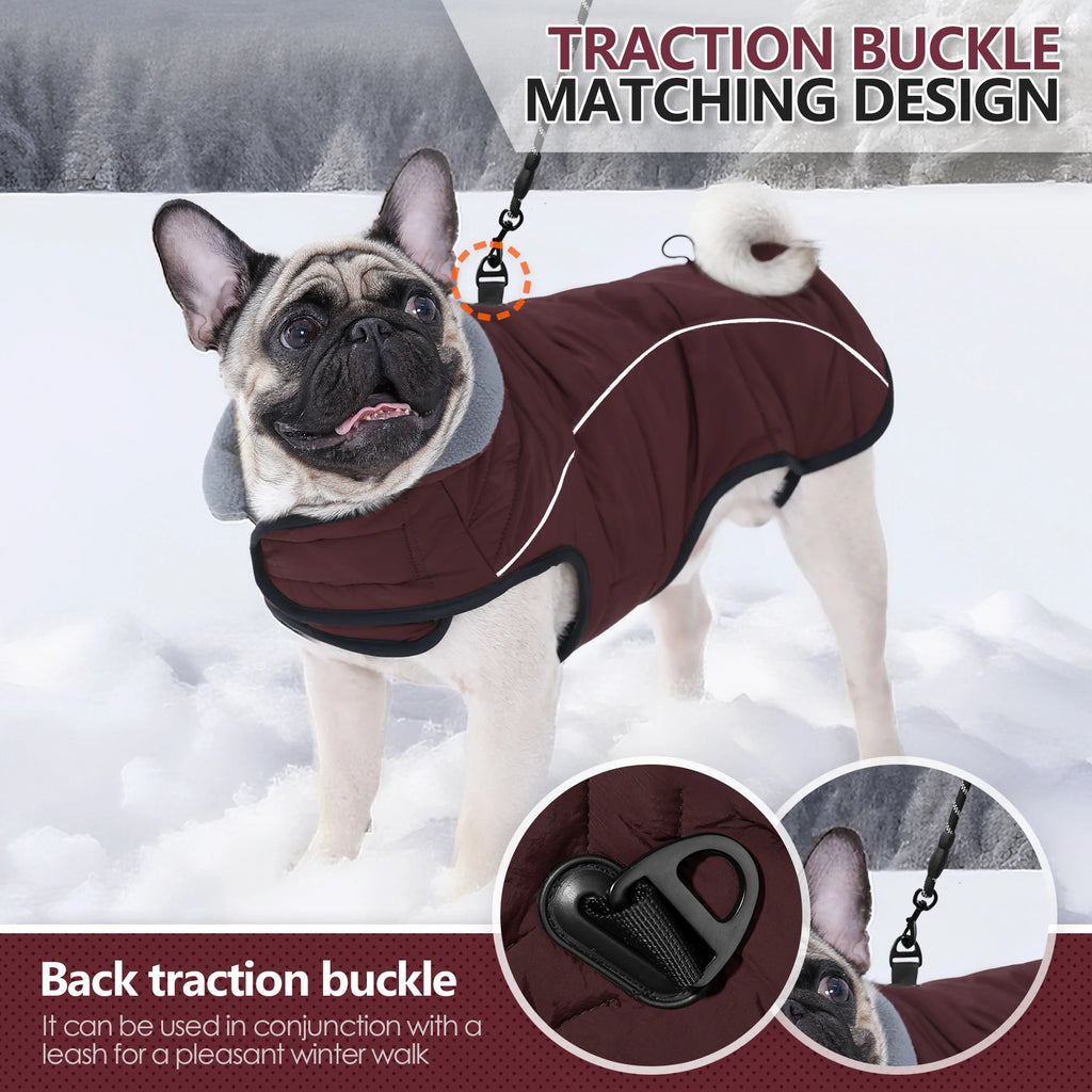 Waterproof Winter Dog Jacket with Turtleneck