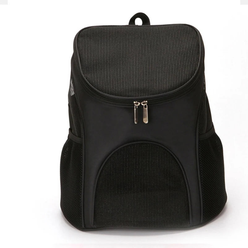 "Foldable Pet Travel Backpack - Breathable Carrier Bag for Cats and Dogs on the Go"