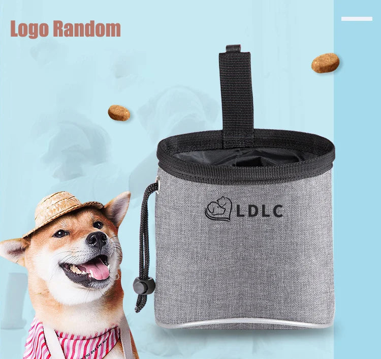 "Dog Training Treat Pouch with Poop Bag Dispenser - Multi-Pocket Bag for Treats, Toys, and Kibble"
