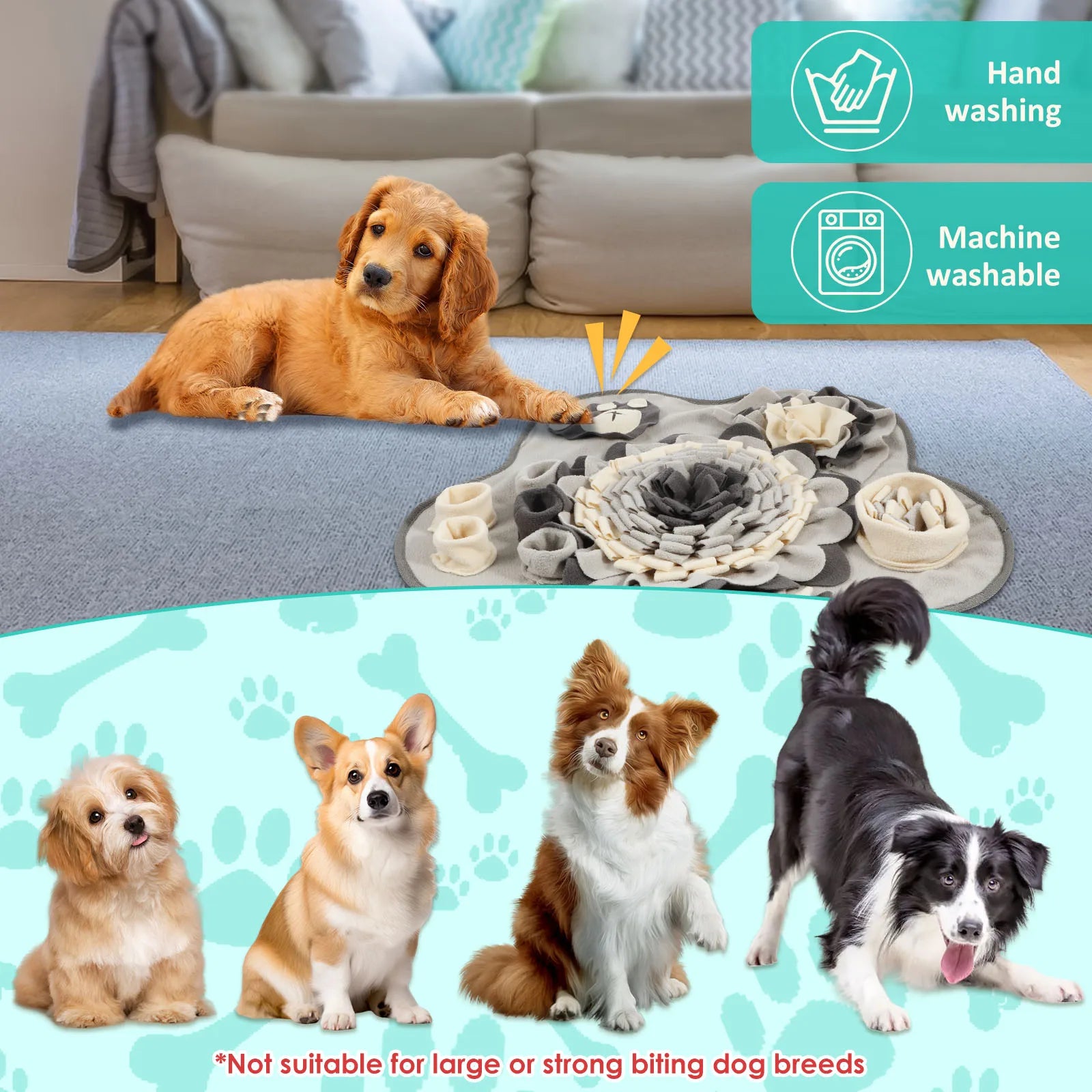 "Dog Snuffle Mat - Interactive Feeding Toy for Natural Foraging and Stress Relief Training"