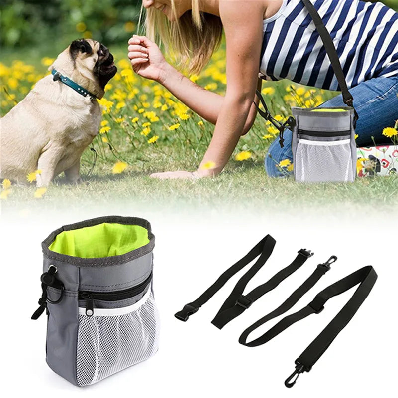 "Pet Training Treat Pouch - Multifunctional Crossbody Waist Bag for Dog Walking and Training"
