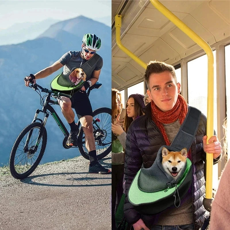 "Portable Pet Carrier Bag - Crossbody Shoulder Bag for Cats and Small Dogs on the Go"