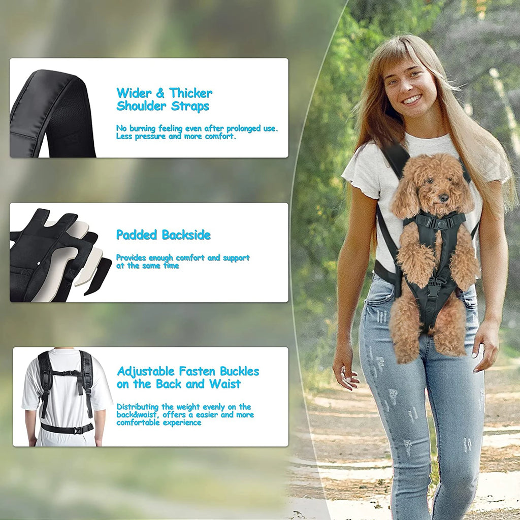 "Front-Facing Pet Carrier Backpack - Travel Bag for Small to Medium Dogs and Cats"