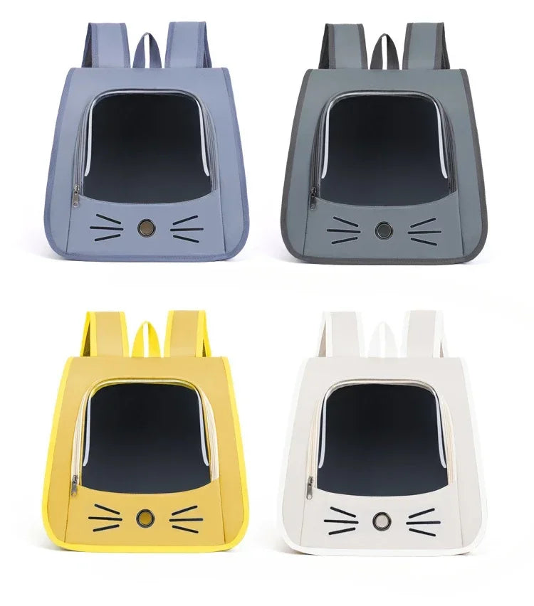 "Pet Carrier Backpack - Breathable Portable Cat and Small Dog Travel Bag for Outdoor Adventures"
