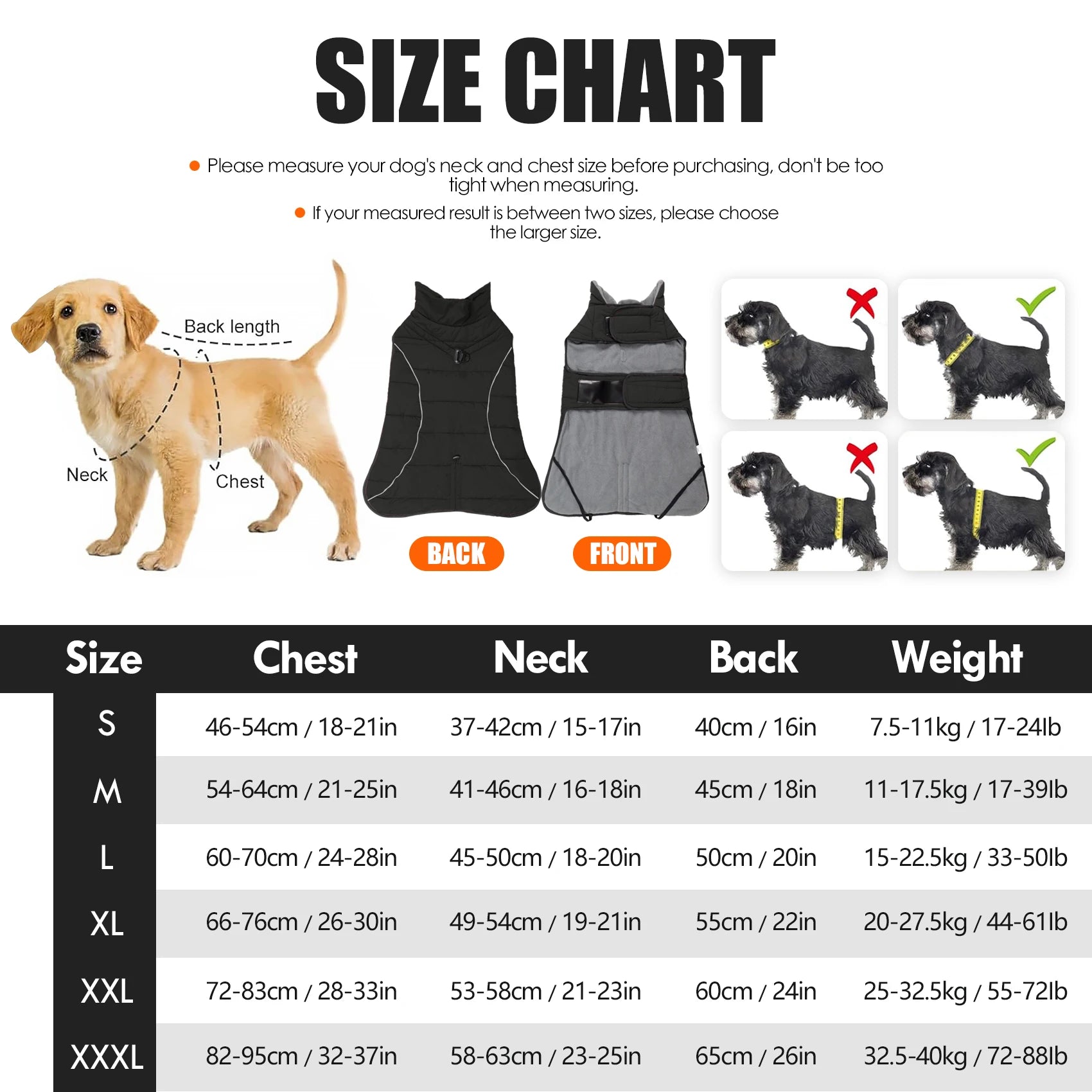 Waterproof Winter Dog Jacket with Turtleneck