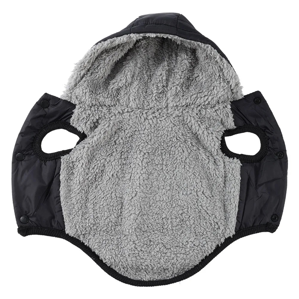Winter Pet Jacket with Fleece Hooded Overalls