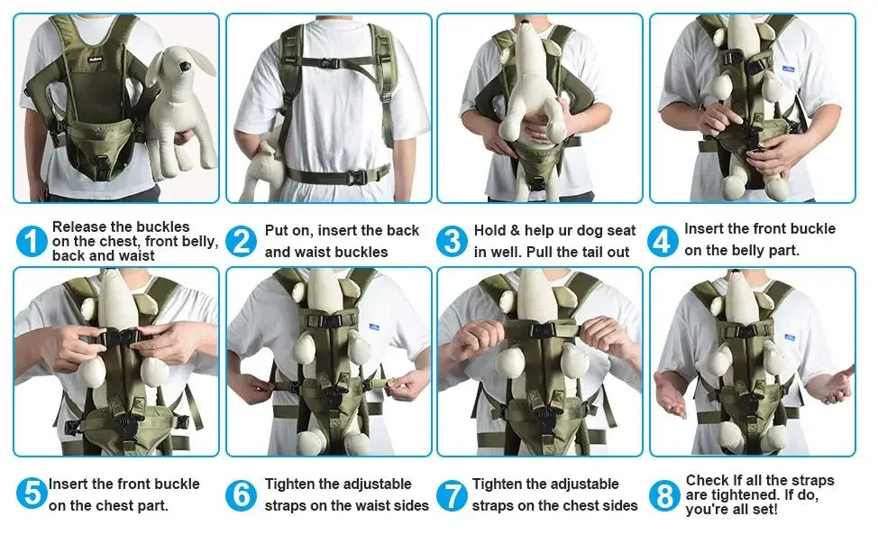 "Front-Facing Pet Carrier Backpack - Travel Bag for Small to Medium Dogs and Cats"