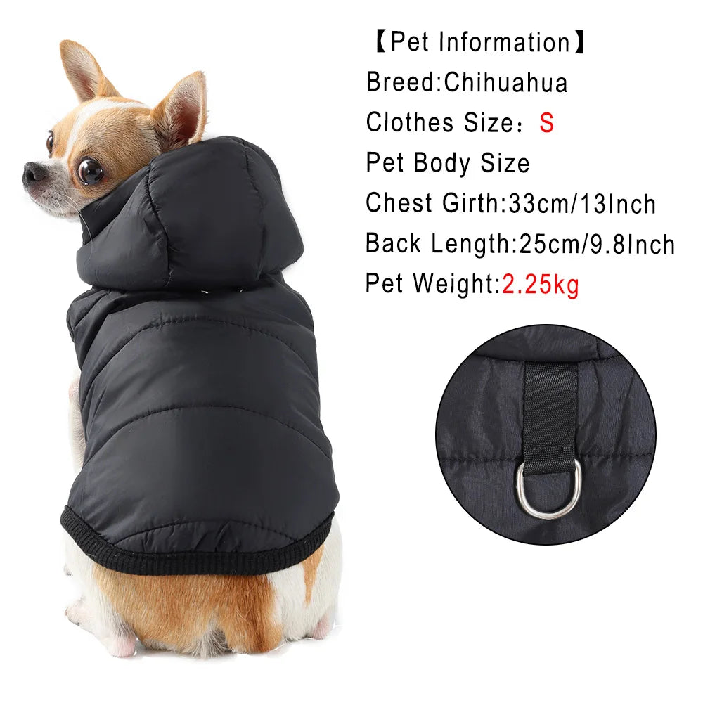 Winter Pet Jacket with Fleece Hooded Overalls
