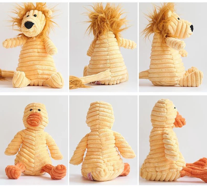 "Corduroy Squeaky Dog Chew Toy - Bite Resistant Puppy Toy for Small to Medium Dogs"