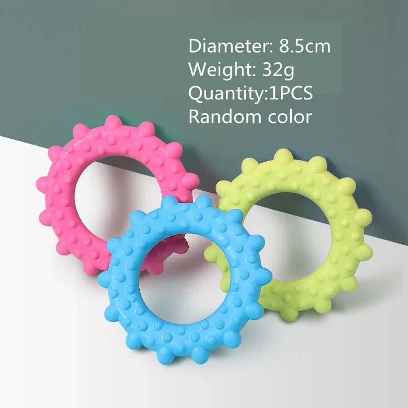 "Cute Rubber Dog Chew Toy - Bite Resistant Non-Toxic Interactive Toy for Small Dogs and Puppies"