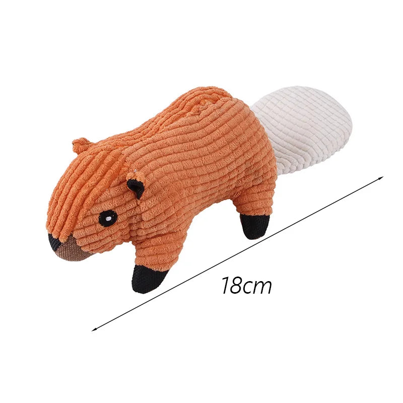 "Corduroy Squeaky Dog Chew Toy - Bite Resistant Puppy Toy for Small to Medium Dogs"