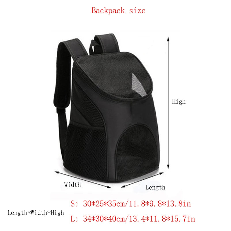 "Foldable Pet Travel Backpack - Breathable Carrier Bag for Cats and Dogs on the Go"