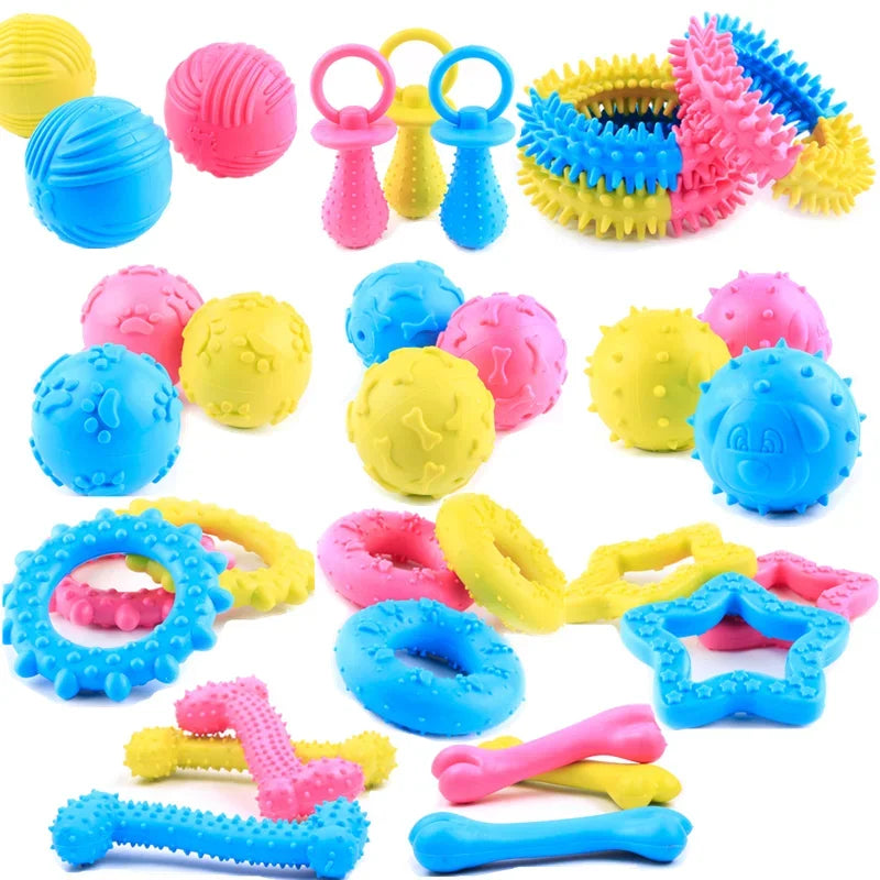 "Cute Rubber Dog Chew Toy - Bite Resistant Non-Toxic Interactive Toy for Small Dogs and Puppies"
