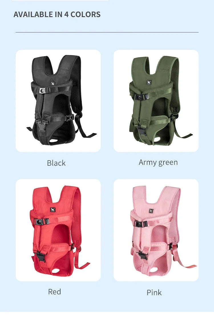 "Front-Facing Pet Carrier Backpack - Travel Bag for Small to Medium Dogs and Cats"