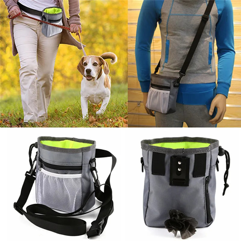 "Pet Training Treat Pouch - Multifunctional Crossbody Waist Bag for Dog Walking and Training"