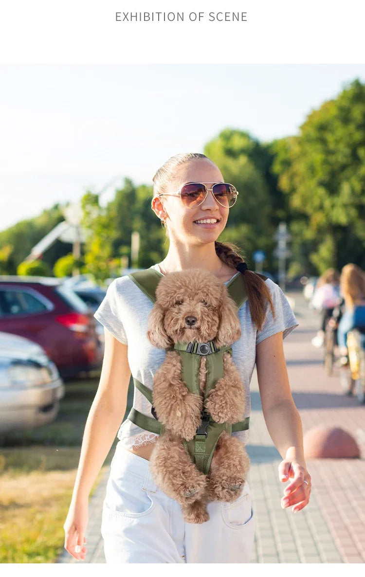 "Front-Facing Pet Carrier Backpack - Travel Bag for Small to Medium Dogs and Cats"