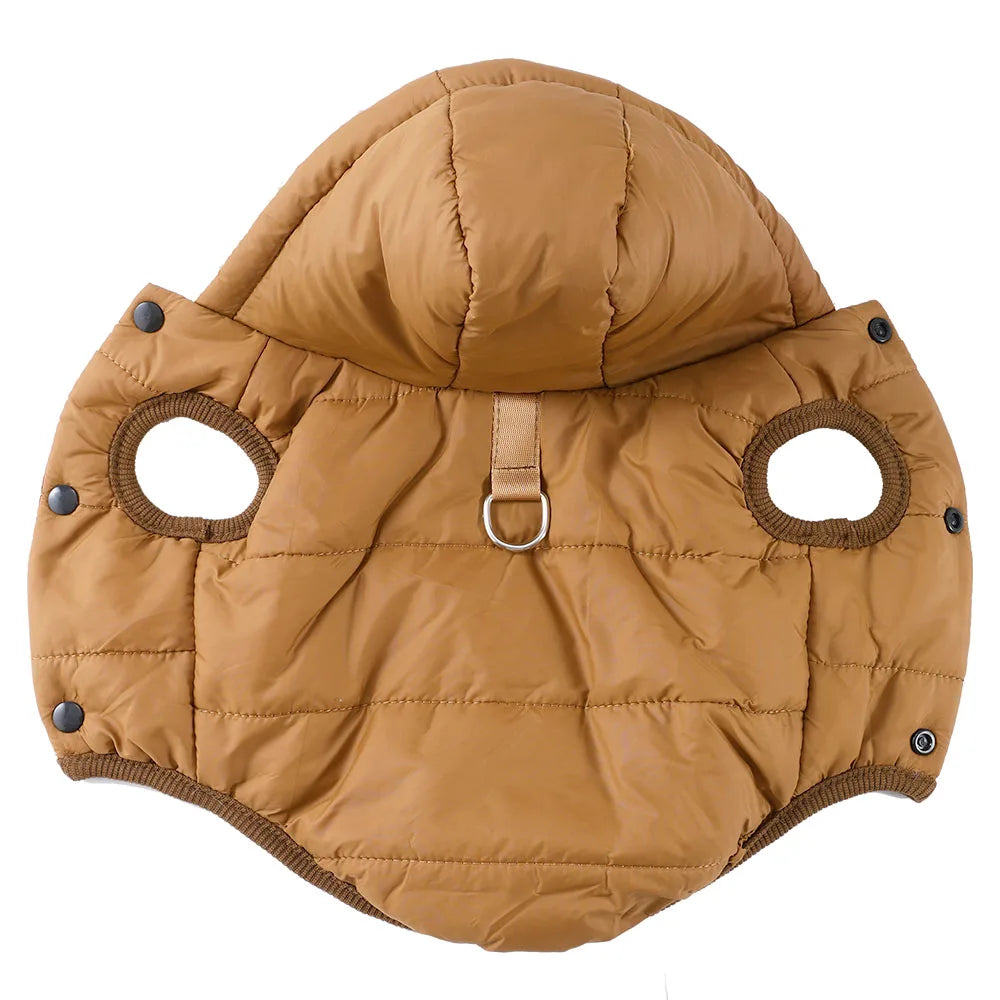 Winter Pet Jacket with Fleece Hooded Overalls