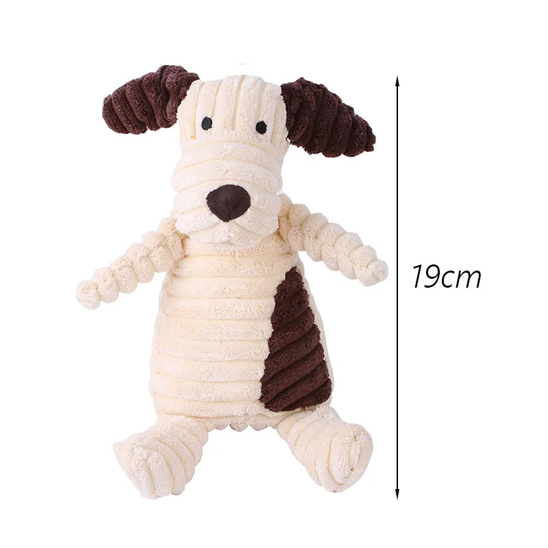 "Corduroy Squeaky Dog Chew Toy - Bite Resistant Puppy Toy for Small to Medium Dogs"