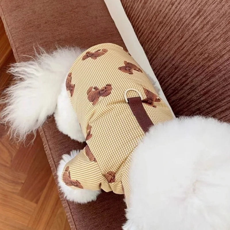 Winter Dog Jacket with Hat - Bear Print